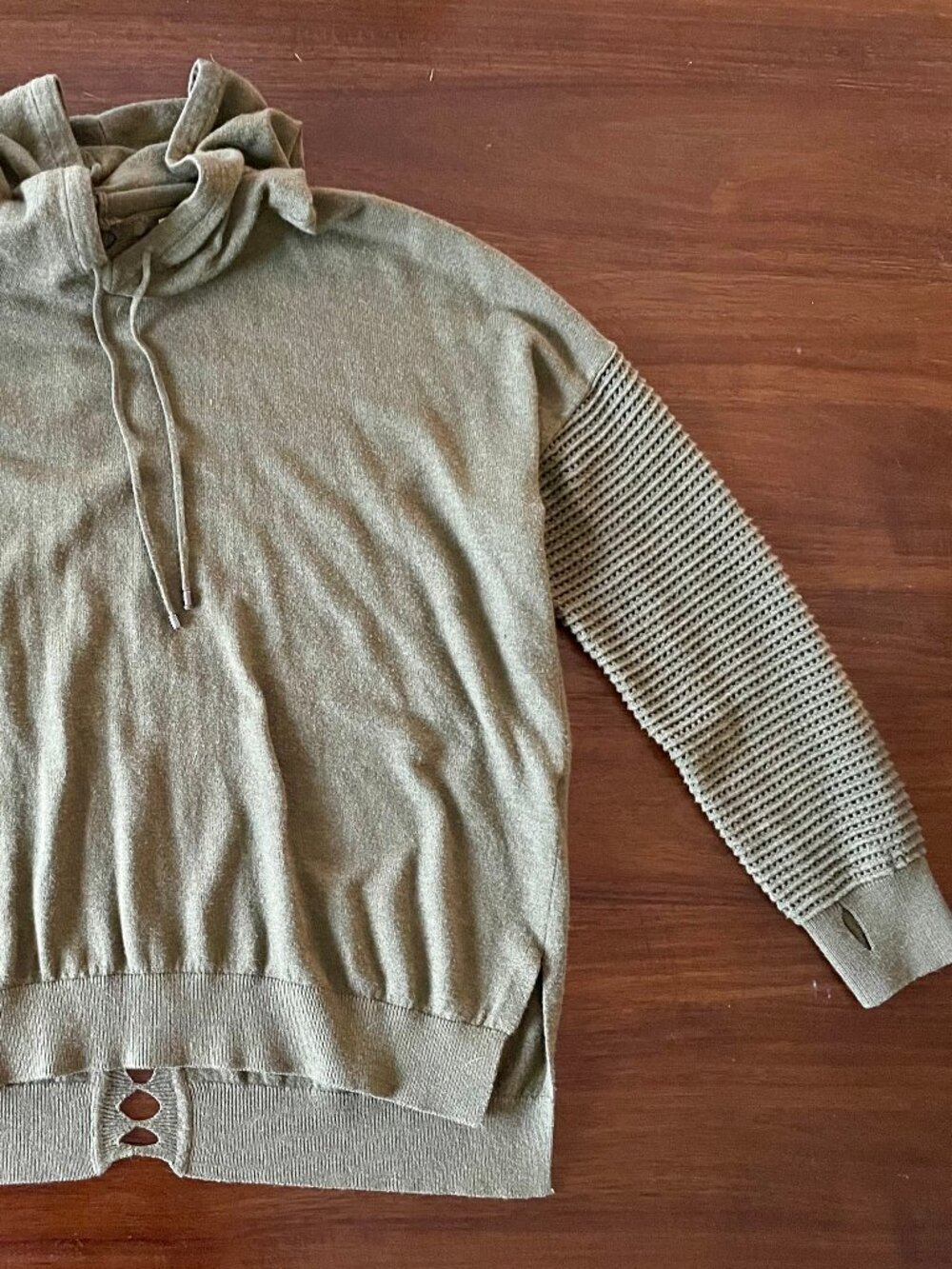 Olive Green Lightweight Hoodie Sweater